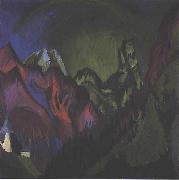 Ernst Ludwig Kirchner Tinzenhorn Zugen gorge near Monstein Spain oil painting artist